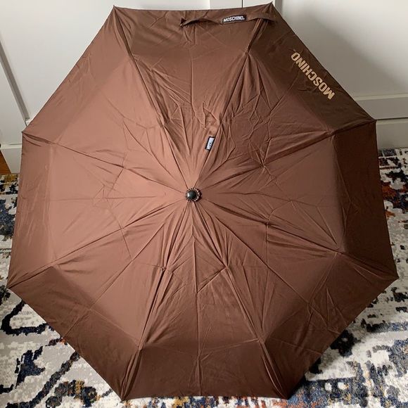 Moschino brown 35”  travel umbrella - Picture 2 of 8